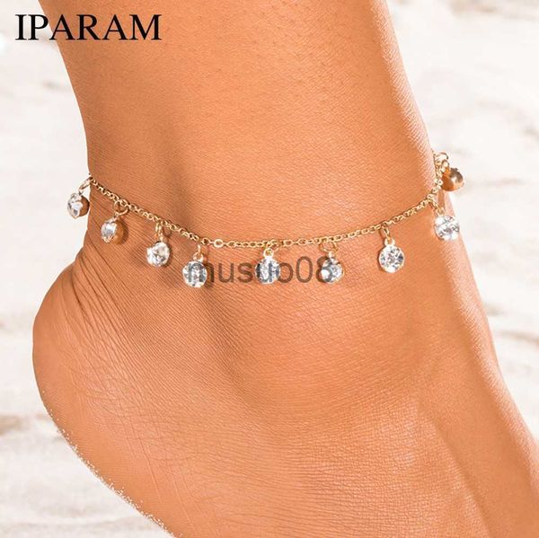 Tornozeleiras pingentes de moda vintage Crystal Tornklet para mulheres Link Chin Chin Bohemian Gold Colorsilver color Shoe Chain Brelet Foot Jewelry J230815