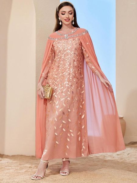 Vestido étnico vestido de festa eid para mulheres abaya muçulmana com cape jalabiya long abayas maxi maxi robe marroquino caftan vestidos 2023