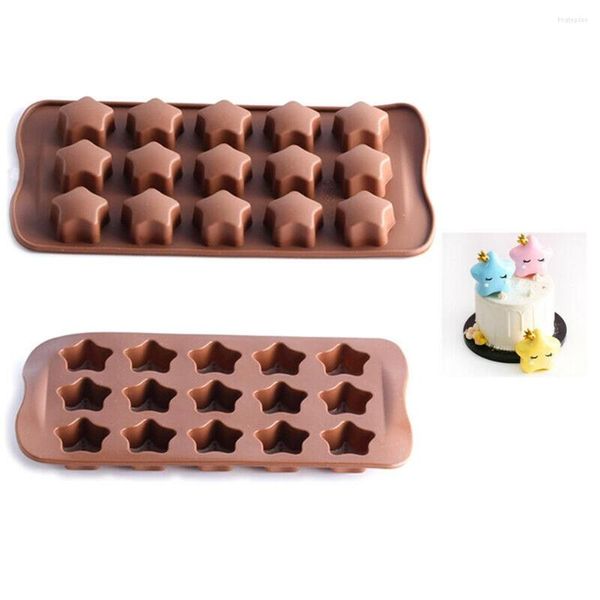 Backformen 15 Hohlraum sternförmige Form Silikon Schokoladenkekse Süßigkeiten Kuchen Dekoration Konditor Werkzeugschablone