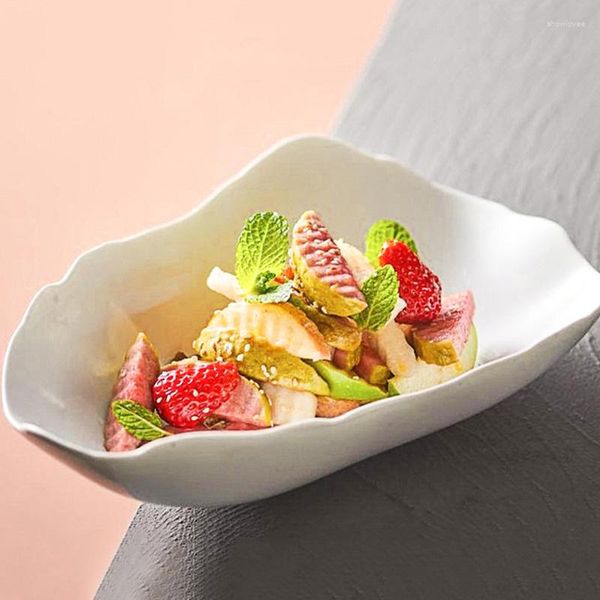 Ciotole creative Ceramica a forma di irregolare ciotola tavoli da casa insalata di frutta insalata ristorante speciale per stoviglie piatto da dessert