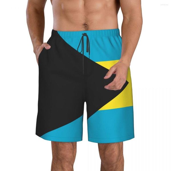 Pantaloncini da uomo nuotare estate costumi da bagno uomo nuotare tronchi da spiaggia per surf bandiera maschio pantaloni bandiera di bahamas