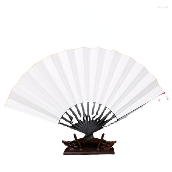 Estatuetas decorativas de estilo antigo Seiko Ebony Inclaid Fan dobring Fan Xuan Surface Surface Chinese Crafts