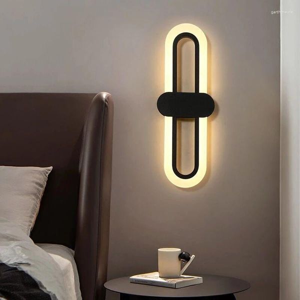 Lâmpadas de parede Lâmpada LED Black Gold Sconce Simples Modern Square Light para jantar sala de estar de cabeceira corredor do corredor
