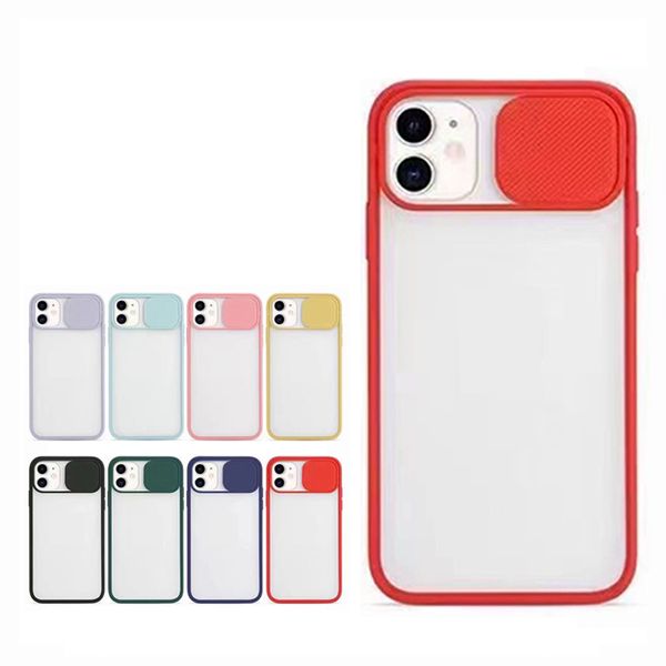 Case di telefonia mobile per la fotocamera scorrevole per iPhone 15 14 13 12 11 Pro Max XSMAX XS X 7 8 Plus Smooth Touch Candy Color Designer Designer Shock Protelly Case