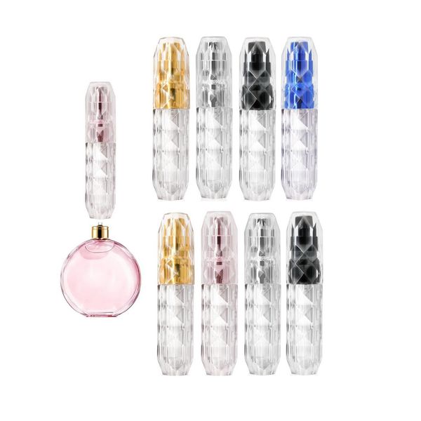 100 pezzi da 5 pezzi da 5 ml Mini profumo Atomizzatore Atomizzatore Spray Diamond Design Piccole Accessori per viaggi Piccoli Contenitore