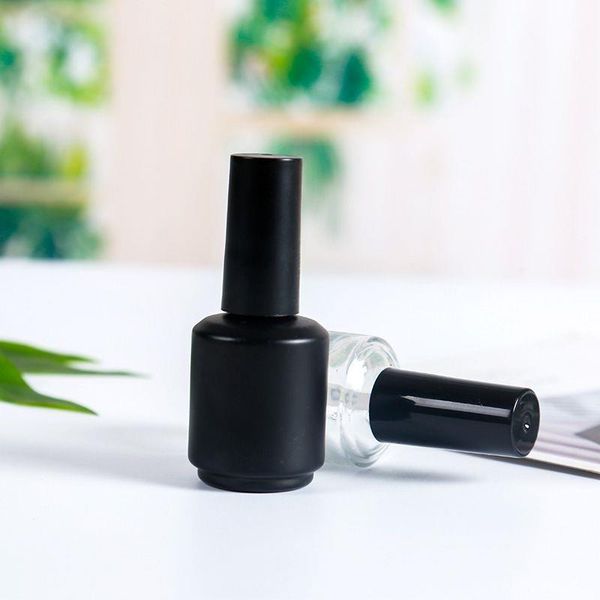 15ml Frost Black Polish Black Polish Garrafas de frascos de amostra de amostra com tampa de escova para a unha art jlaet