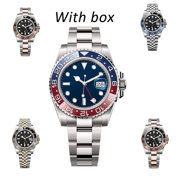 Herrenuhr Pepsi GMT Batman Batgirl Herrenuhren Clean Factory Sprite 40 mm Armbanduhr Oyster-Armband Jubilee Keramiklünette schwarzes Zifferblatt mit Box