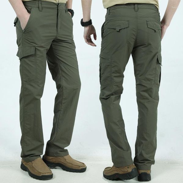 Pantaloni da uomo leggero tattico estivo campeggio rapido tentativo di cargo eservato per esercitazioni per i pantaloni lunghi lunghi maschi