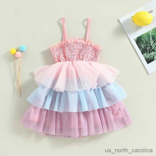 Kız Elbiseleri Yeni Bebek Kız Elbise Yıl Doğum Günü Renkli Vaftiz Vestido Infantil Tül Prenses Elbiseler Düğün Partisi R230815