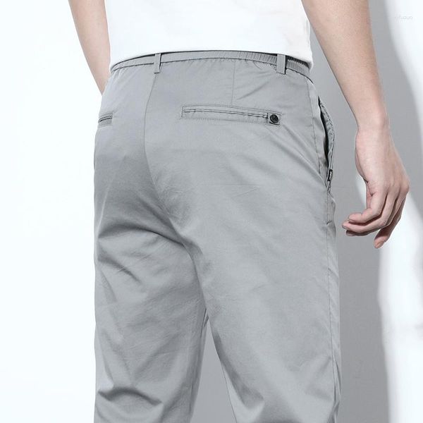 Pantaloni da uomo primavera estate in tela di seta ghiacciata casual fresca tendenza comoda elastica in vita elastico jogging pantaloni maschile maschio