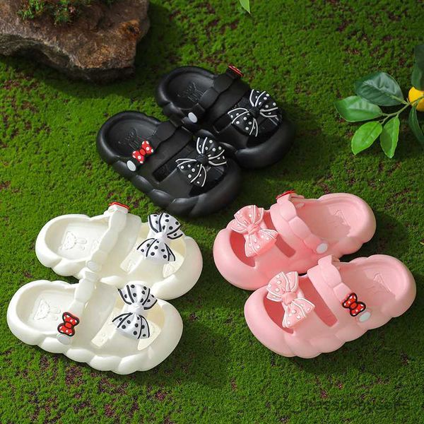 Slipper Girls Solid Girls Slippers Summer Beach Shoppers For Children Bottom Outdoor Crianças Cães Sapatos R230815