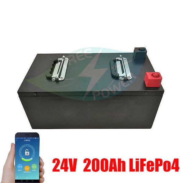 24 V 200AH LIFEPO4 Lithium -Batterie BMS 12,8 V mit Radstromkoffer für Caravan -Dreirad -Aufbewahrungsboot +20A Ladung