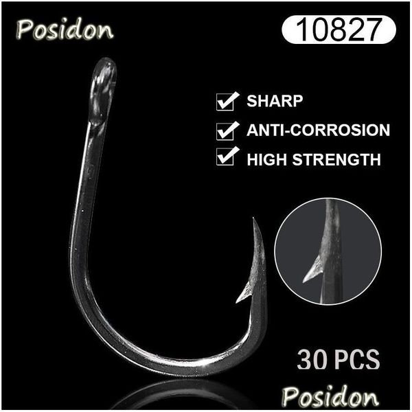 Angelhaken Possidon 10827 30 PCs/Pack Edelstahl Thunfisch Kreis Jigging Assist Live Bait Jig Assistent Fisch Drop Lieferung Sport Dhaex