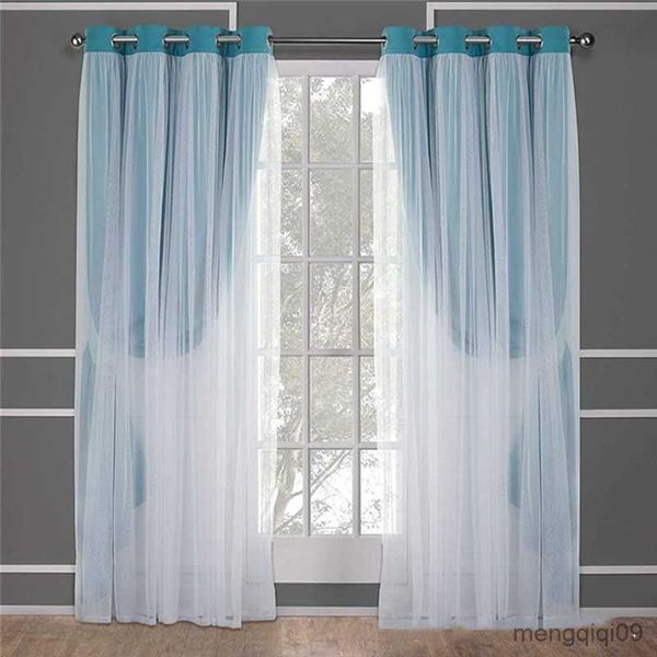 Cortina da sala de estar Cortina de duas camadas Quarto Personalizar Tamanho Cortinas de porta aceitas Para decoração da cozinha Curtains da sala de decoração R230815