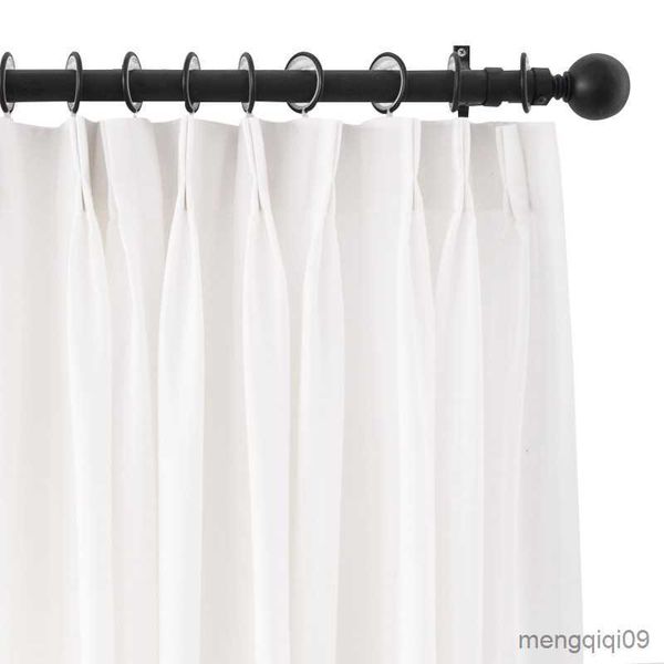 Cortina cortina moderna cortinas brancas sólidas para a sala de estar janela de quarto semi-shading coreana coreana cortina pronta feita r230815