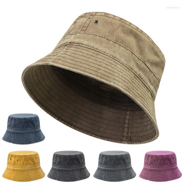 BERETS 2023 cappello da pescatore pieghevole per pescatori di cappelli da secchio in denim lavati unisex mobta bob caps hip hop gorros uomini donne panono cap regalo