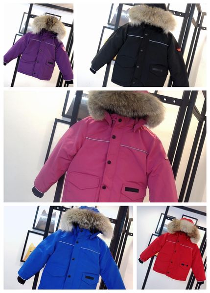 2023 Winter Neue Designer Kanadische Kindermäntel Daunenjacken Babymäntel Jungen Mädchen Jacken Jahr Kinder Mode Teen Gooses Parka Dekorationenss P Buchstabe