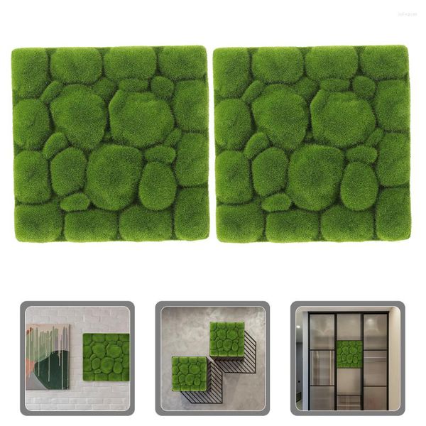Dekoratif çiçekler 2 adet köpük akın simülasyonu yosun yeşil arka plan duvar mikro peyzaj pervane aksesuar süs sahne sahte paspas