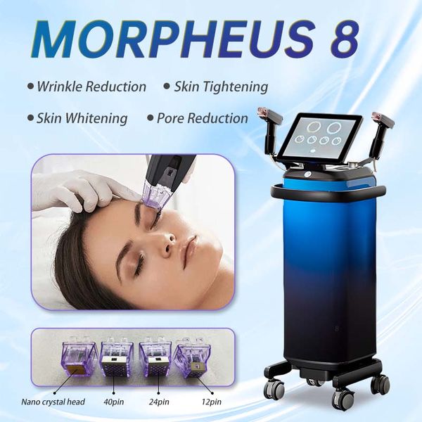 Kostenloser Versand 2 in 1 Morpheus 8 Radiofrequenz-Hautstraffungsgerät Facelift Abnehmen Falten Entfernen Mikronadeln Maschine Narben