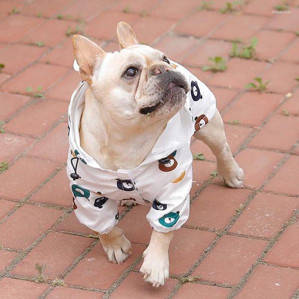 Hundebekleidung Haustier Regenmantel Niedliche Bärenmuster Regen Cape Saison Kapuze atmungsabstimmung Leicht wasserdichte Jacke Jacke Overall Kleidung