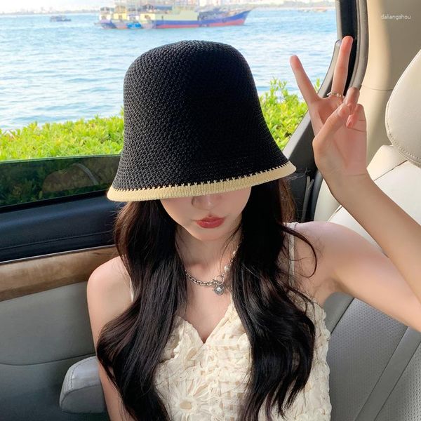 Berets Korean Style Spring и осенняя шляпа Женский онлайн -влиятельный человек in in in inted mesh buckt