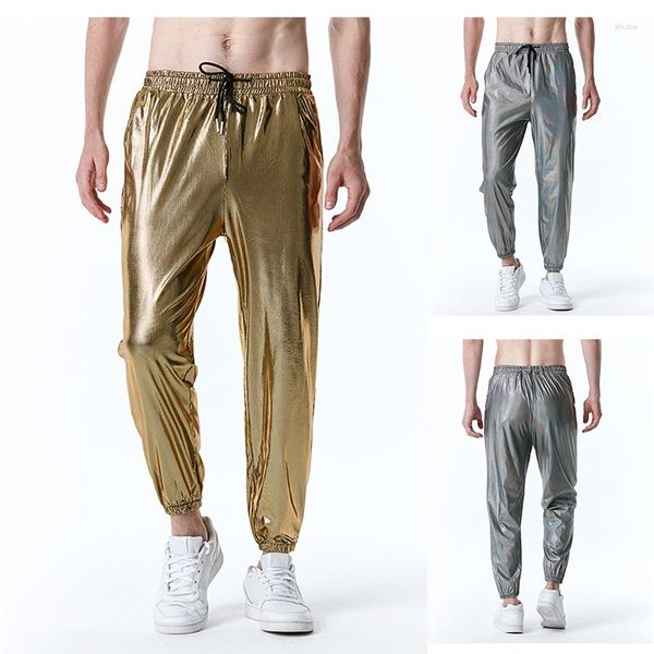 Pantaloni maschili di alta qualità maschile oro francobollo stampare pantaloni uomo harem elastico in vita 2023 primavera autunno