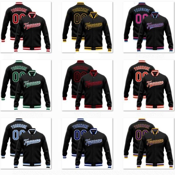 Herrenjacken 3D -Druck benutzerdefinierter Name Black Jacket Colorful Font Full Snap Jacke Unisex Team Geschenk Winter Ankunft 1 230814