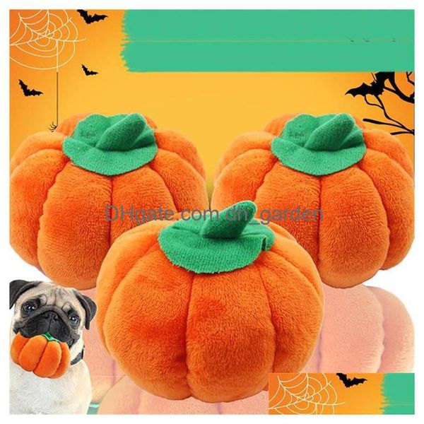 Brinquedos de cachorro mastigar animais desenho animado de pet rabugento brinquedo de estimação de pelúcia de pelúcia cães gatos Cat Squeaker Squeaky for Pumpkin Drop Deliver DHJS4