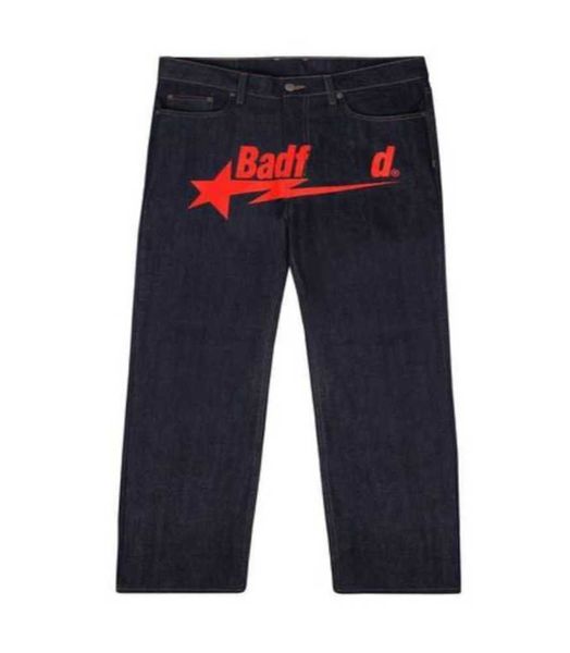 2023 designer maschi jeans y2k badfriend lettera hip hop pantaloni stampati uomini donne donne modella casual roccia largo vano larghi pantalone vapore streetwear 230320