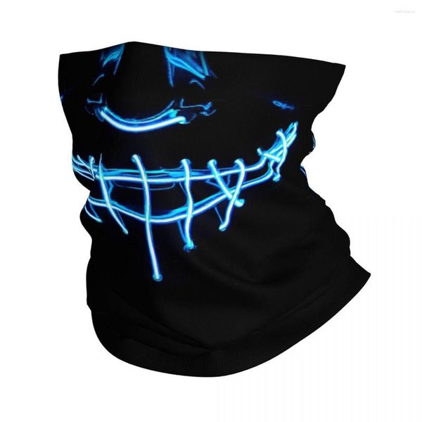 Sciarpe sorriso a led copertura bandana spettrale copertina di cranio stampato cranio balaclavas maschera sciarpa multifunzionale escursionismo per uomini donne adulte adulte