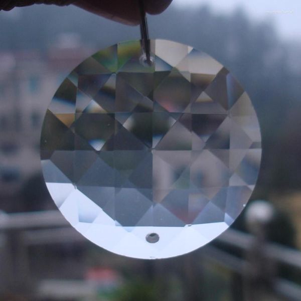 Lustre cristal 10pcs/lote 45 mm redondo em pingente de pingente de disco redondo para suncatcher home wedding marrige decoração