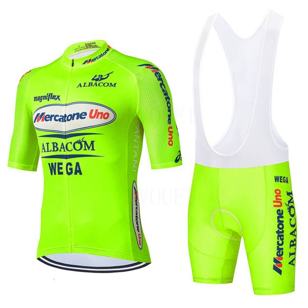 Jersey de ciclismo Define o conjunto de bicicletas Fluorescent Green Team Cycling Jersey Conjunto de bicicleta MTB ROPA Ciclismo Camisas de bicicleta de manga curta masculinas