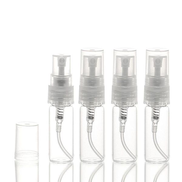 3ml Mini Clear Glass Pump Spray Flasche 3c nachzufüllensbares Parfüm leerer Flasche Atomizer Probe BQLIW