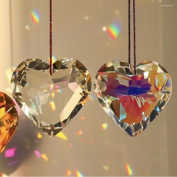 Lampadario cristallo 1 pcs sospeso Suncatcher Heart Prism 45mm Ab Color Glass Love Pendant Home Wedding Accessori fai -da -te decorazioni per auto del vento