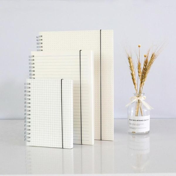 A5/A6 Livro em espiral Bobina de notebook Grid Linha em branco Papel Journal Agenda Sketchbook Notepad Daily Weekly Planor Diário Passeio de papelaria