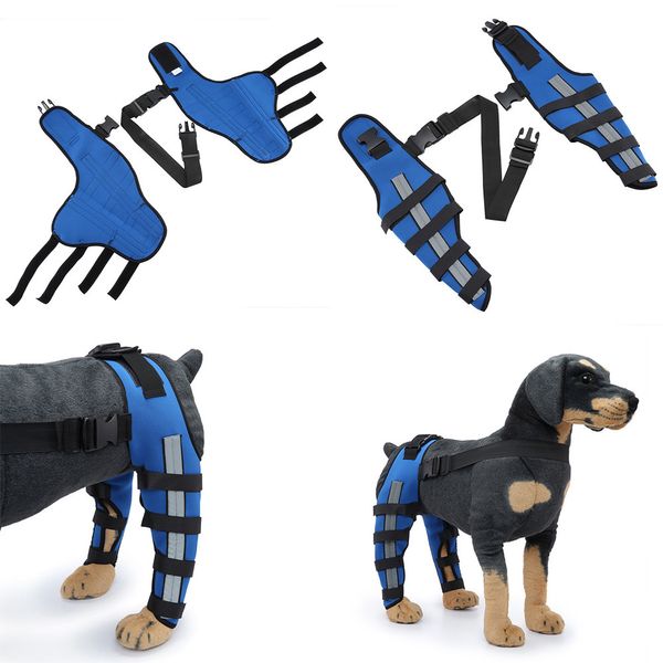 Abbigliamento per cani 2 pcs per ginocchiere per cuscinetti posteriori regolabili ortesi per piccoli medium.