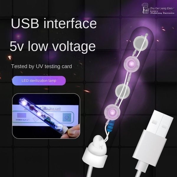 Dekorationen USB -Fischtank UV Keimtiere Lampe Taucher Aquariumsterilisator Desinfektionsalgen Entfernung und Wasserreinigung 230814