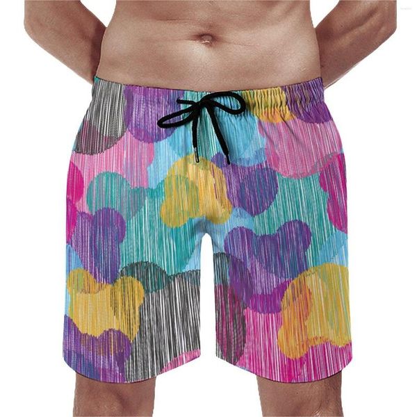 Shorts masculinos coloridos tábua de impressão de urso