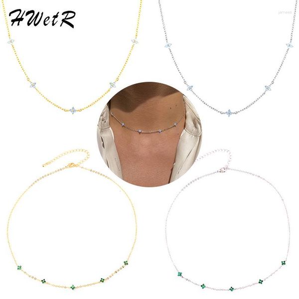 Collana girocollo con piccolo fiore blu per donna, ciondolo dal design carino color oro, regalo di gioielli di compleanno femminile alla moda