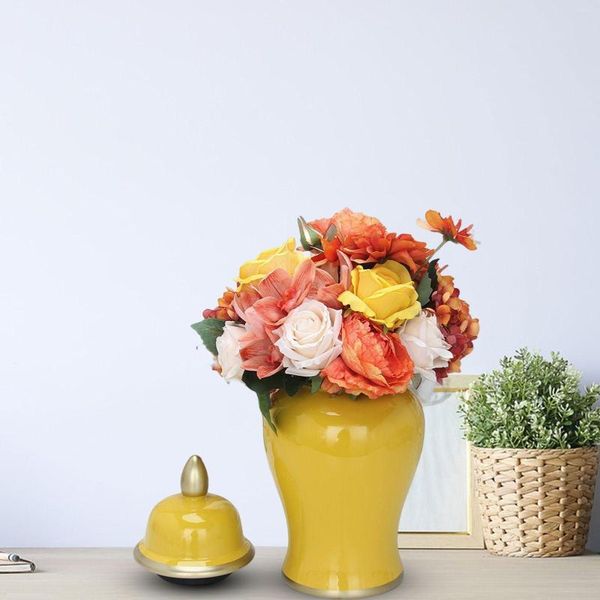 Garrafas de armazenamento porcelana Ginger potro de flores Decorativo jarra de vasos de cerâmica