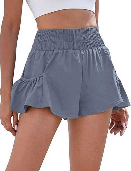 Röcke Sommer Damen Kurze Miniröcke LU223 Fitness Laufen Yoga Quick Dry Gym Hose Hohe Taille Shorts mit Taschen