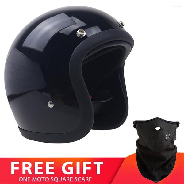 Motosiklet Kaskları Helmetsco Cascos 3/4 Kask Jet Açık Yüz Vintage Casco Moto Scooter Bike Retro Fiberglas Casque Capacete Dot ECE