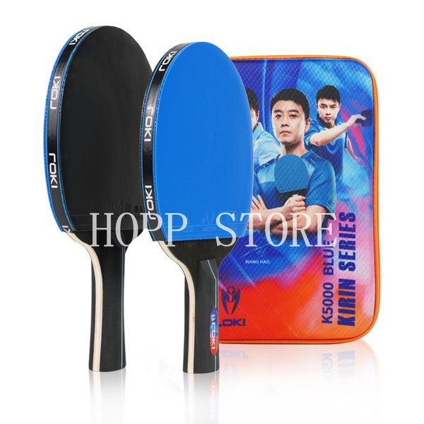 Настольный теннис Raquets 2pcs Loki K5000 Blue Sponge Carbon Table Tennis Professional Original Loki Ping Pong Racket с сумкой 230815