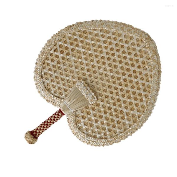 Figurine decorative Fan Fan Hand Hand Intreccia estate Palma estate fatte a mano cinese rattan Natural Straw Leaf Rocker African Paddle Heart Novel Wheat