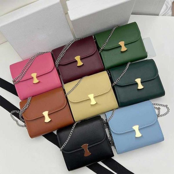 HIP CE Multicolor Designer Brieftaschen Kette Designer-Taschen-Bohnen-Beutel Schulter Messenger Bag Square Coin Geldbörse Lady Leder Dreifache Brieftasche 230615