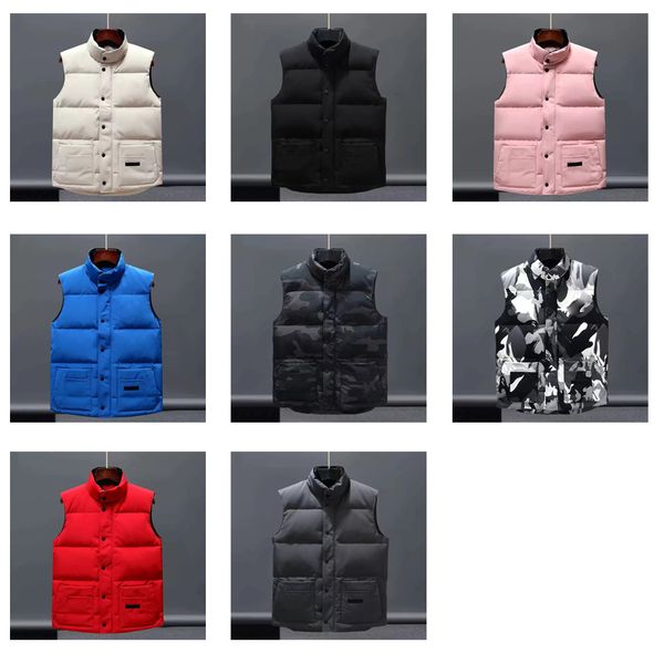 2023 Down Vest Winter Hochqualität Männer Frauen Weste Pufferjacke Parkas Mantel wasserdicht für Männer Ärmellose Jacken Standkragen 8 Stile Schwarz weiß rote Gilet