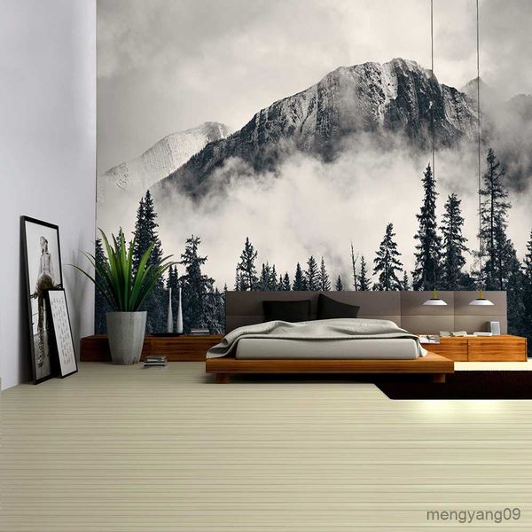 Tapestres montanhas tapeçaria parede estrelada de parede suspensa estrelas folhas vila dormitório cobertor personalizado r230815
