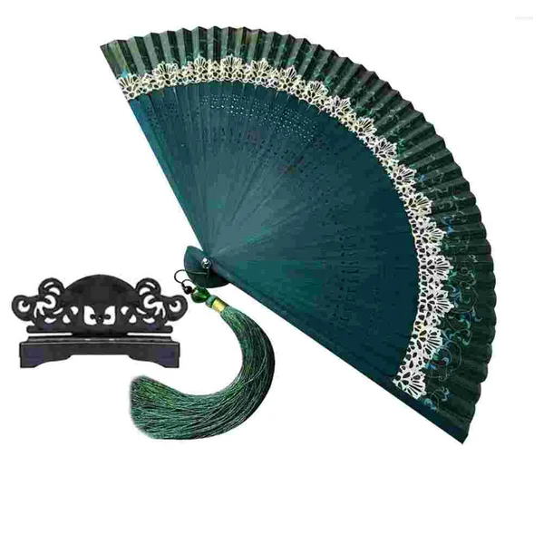 Dekorative Figuren Retro -Stil Fan Chinese Folding Hochzeitsfans Gäste Stage Show Silk Dance Party Requisite