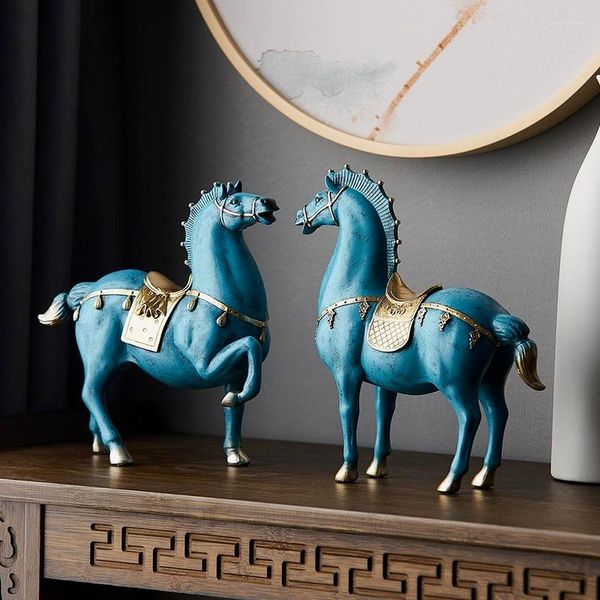 Figurine decorative Scultura di cavalli Accessori per decorazioni per la casa Accessori in stile cinese soggiorno dengshui statue decorazioni per uffici per la casa.