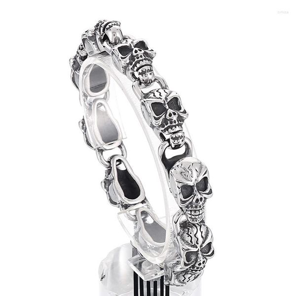 Link Braccialetti Personalità punk Mens Casting Bracciale Cancelliere Gioielli in acciaio inossidabile per ragazzi 10mm 8,26 pollici 70g